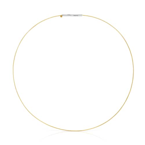 14kt gold and steel Necklace Mesh Tube