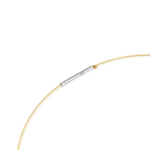 14kt gold and steel Necklace Mesh Tube