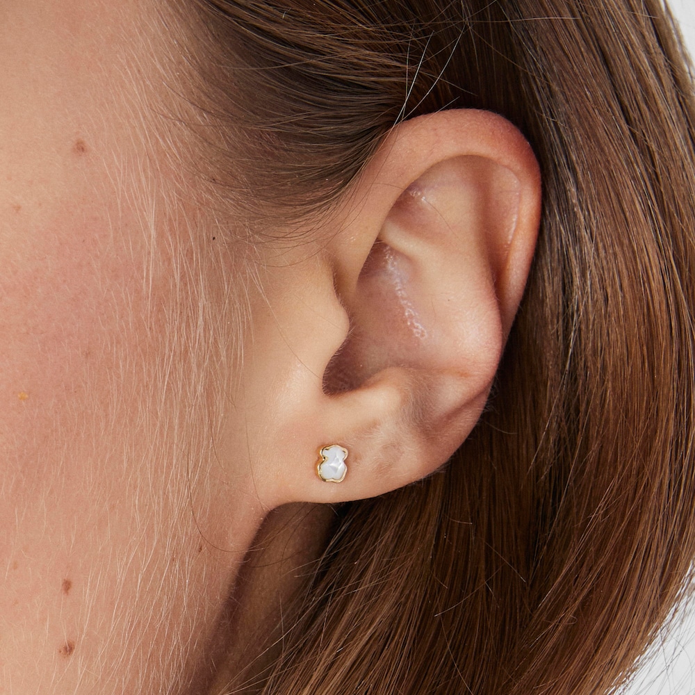 Pendientes de oro 14 kt y n&aacute;car Glory