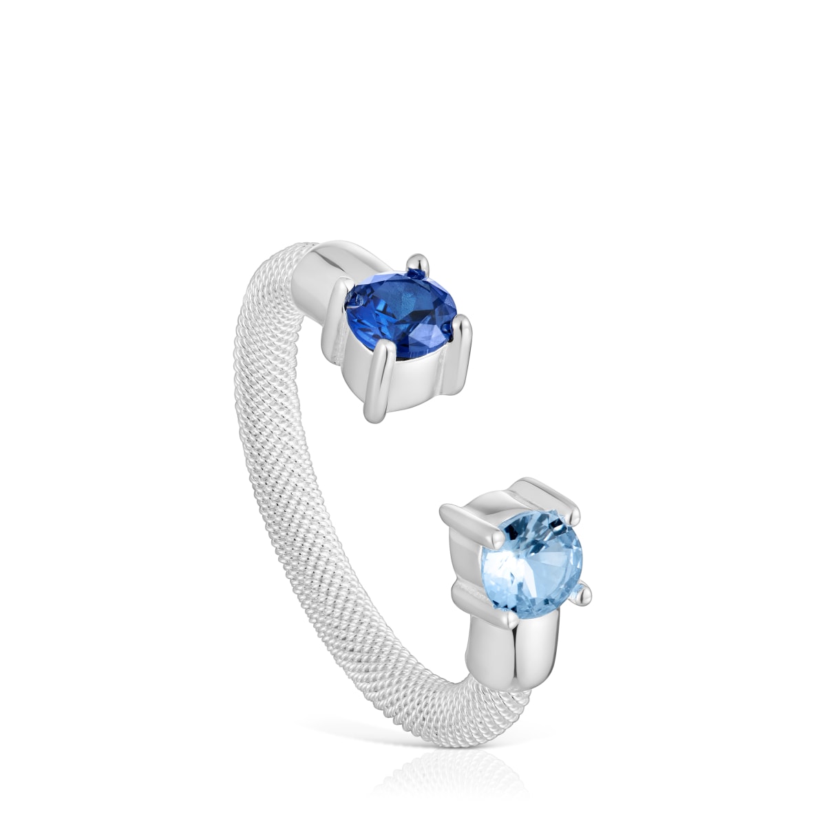Tous - Anillo Abierto De Plata Y Espinela Creada En Laboratorio Tous Mesh Lgg Talla 11