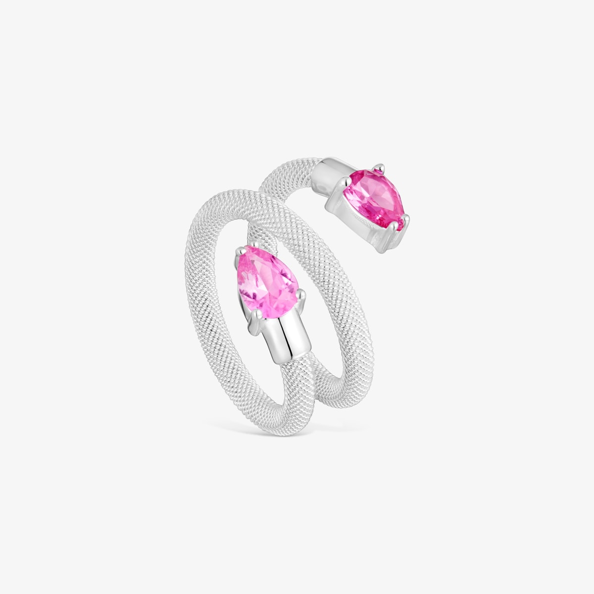 Tous - Anillo Espiral De Plata Y Gemas Creadas En Laboratorio Tous Mesh Lgg Talla 10