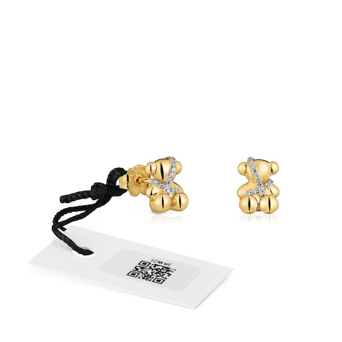 14kt gold and diamond Bear earrings Lligat