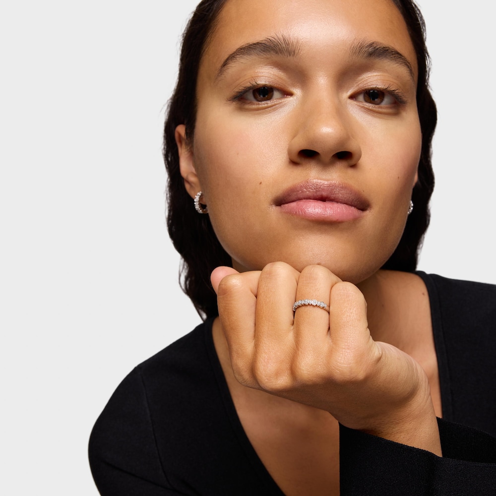 14K white gold Band ring with diamonds TOUS Bear