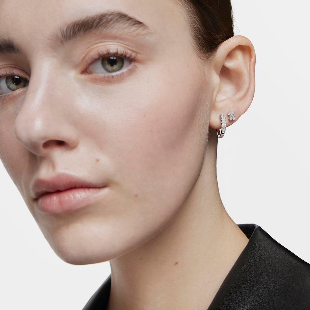 Pendientes aro de oro blanco 14 kt con diamantes TOUS Bear