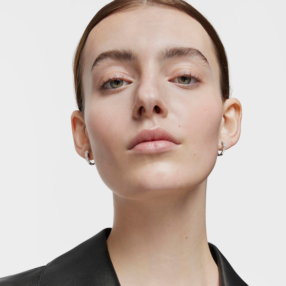 Pendientes aro de oro blanco 14 kt con diamantes TOUS Bear