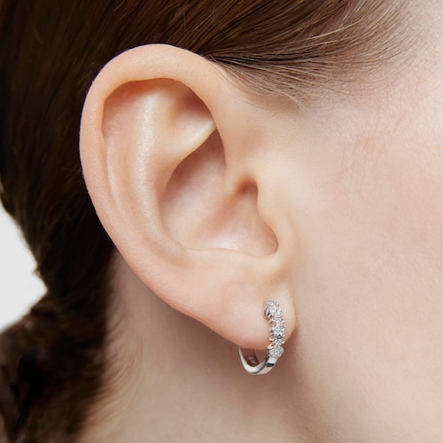 14kt white gold Hoop earrings with diamonds TOUS Bear