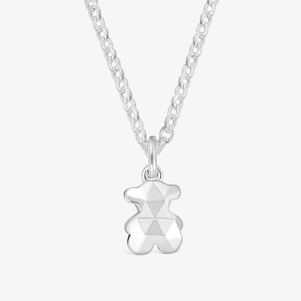 Collana corta in argento con orsetto Icon Metal