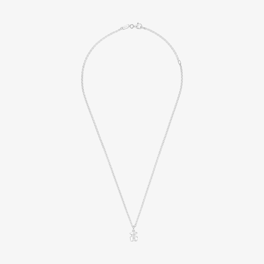 Collana corta in argento con orsetto Icon Metal