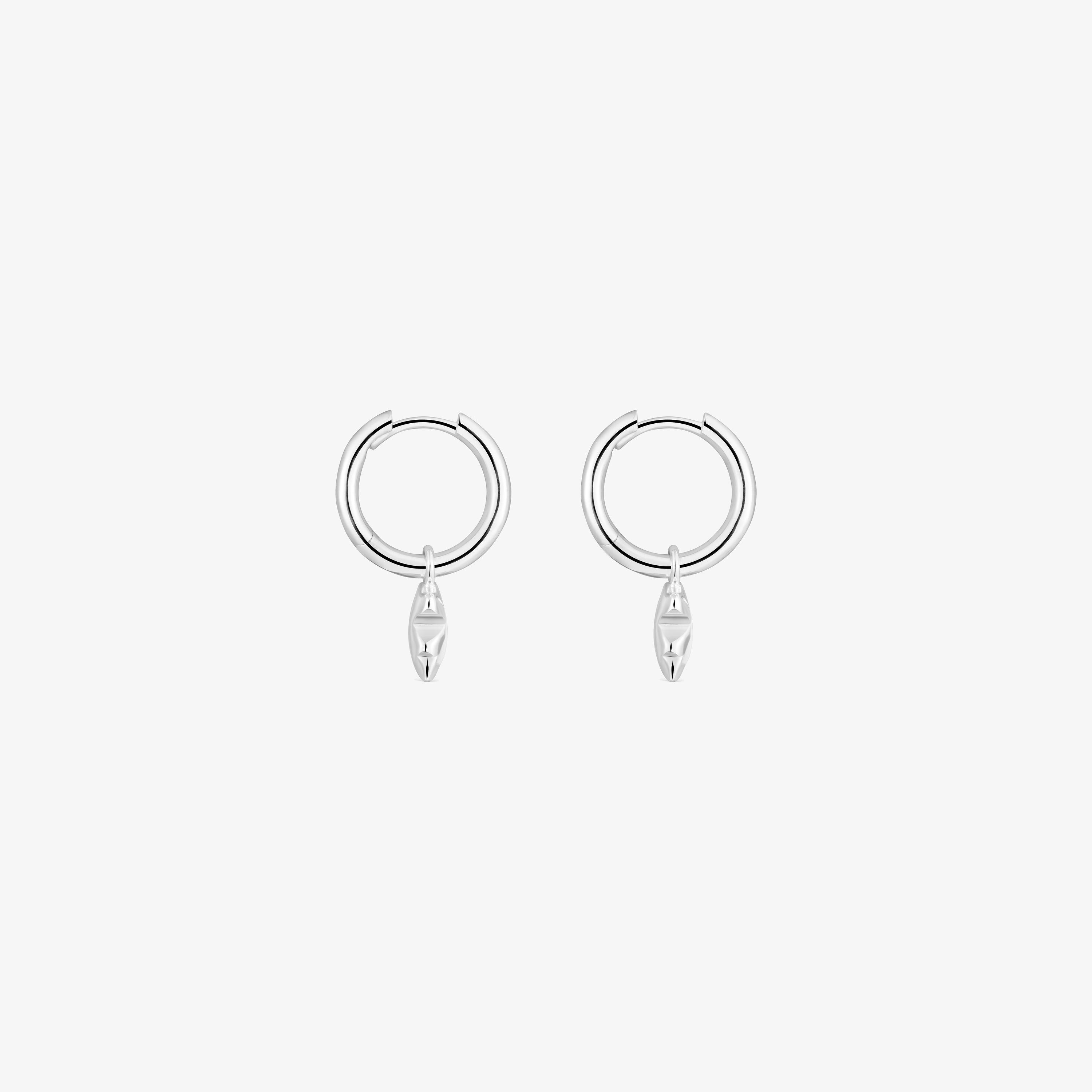 Silver Hoop earrings Icon Metal