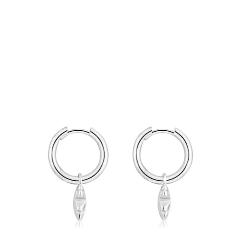 Silver Hoop earrings Icon Metal