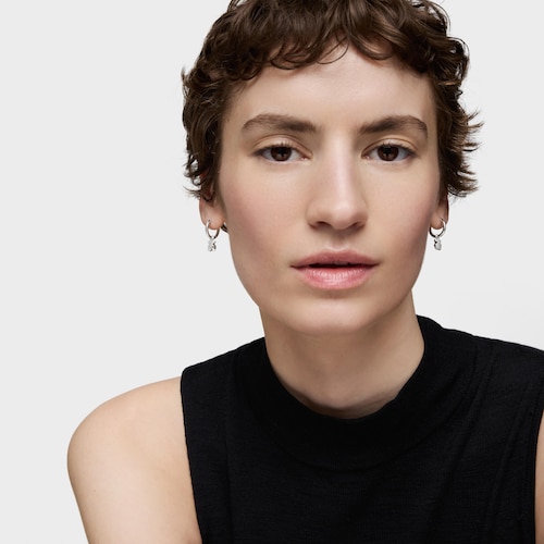 Silver Hoop earrings Icon Metal