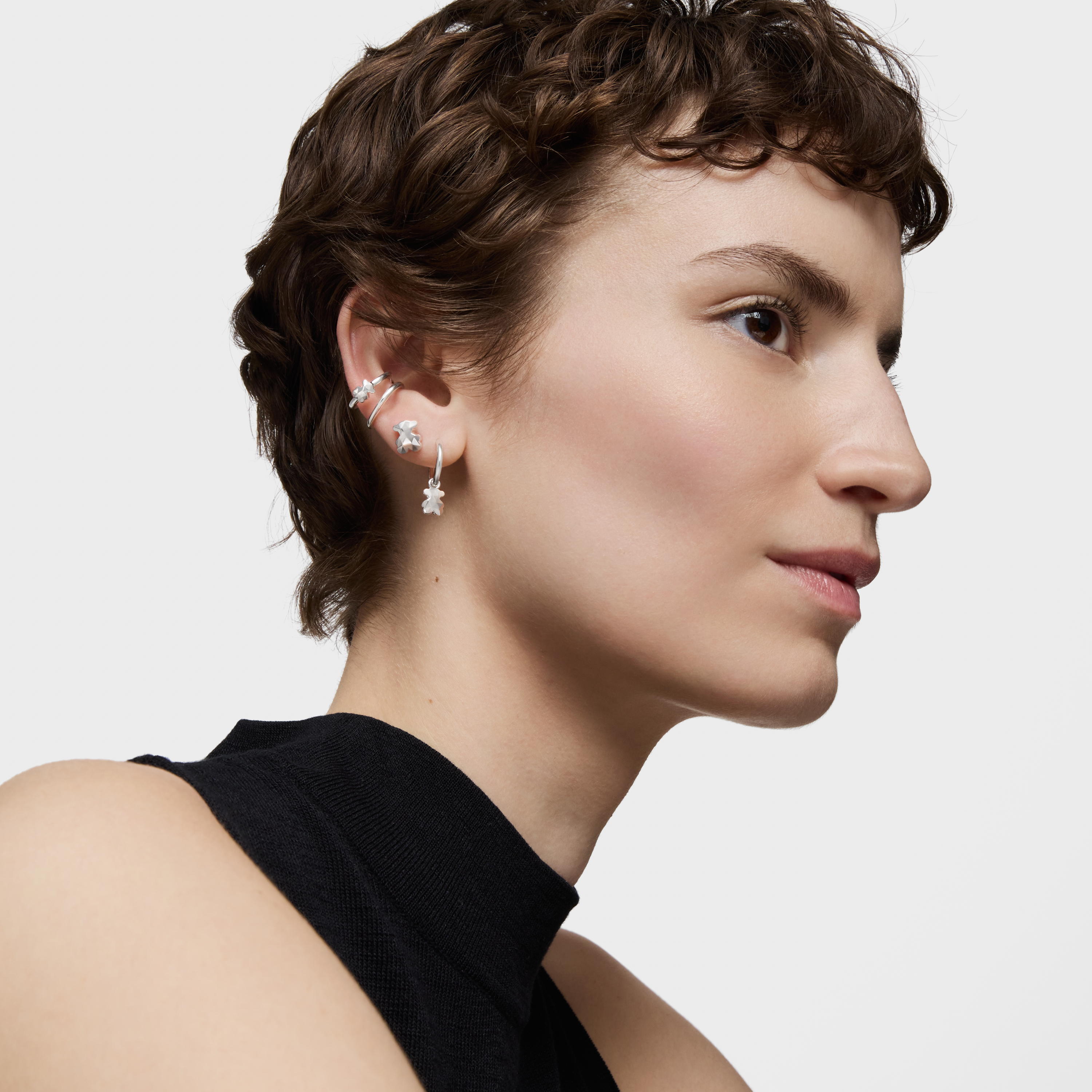 Silver Hoop earrings Icon Metal