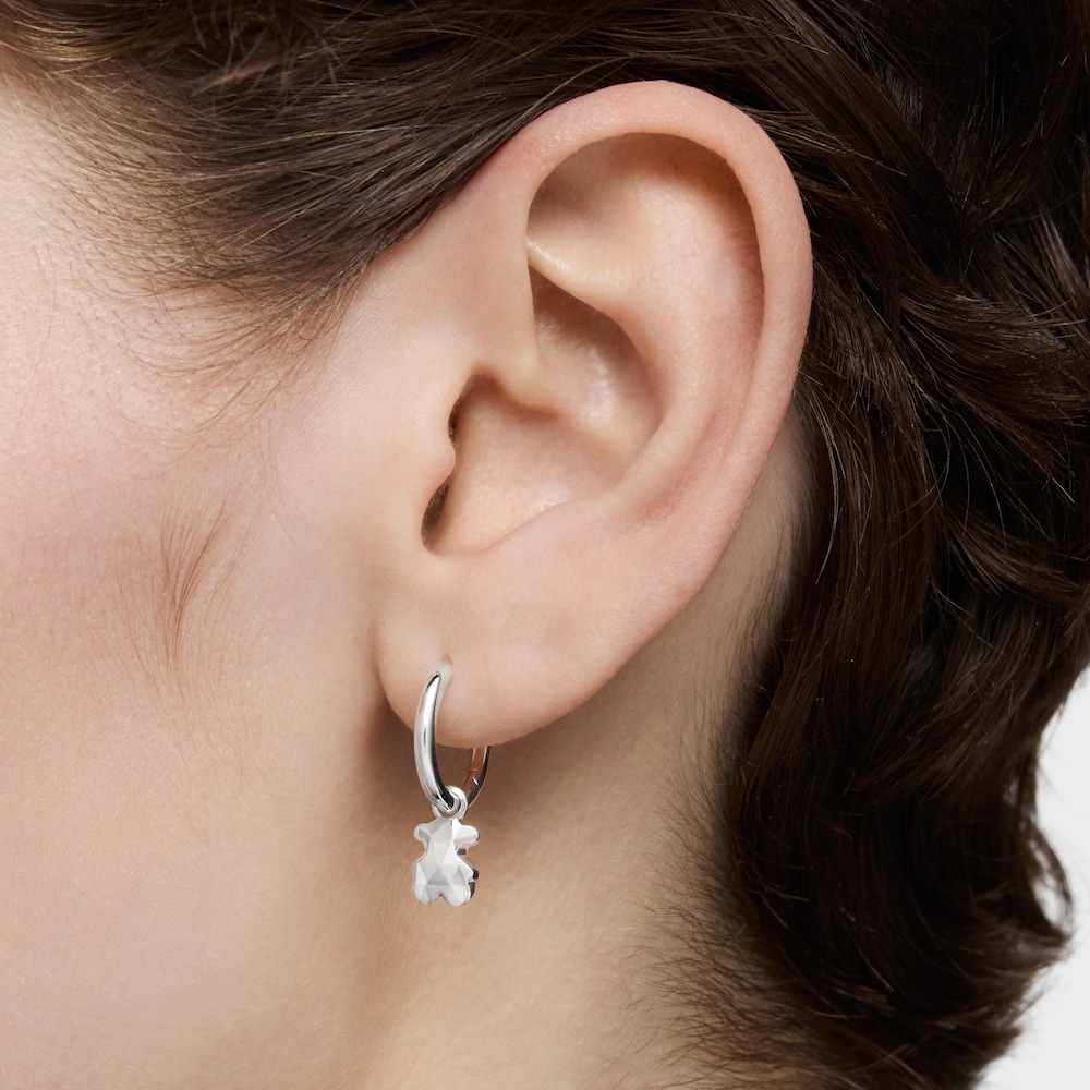Silver Hoop earrings Icon Metal