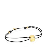Two-tone nylon Bracelet with bear motif Icon Metal