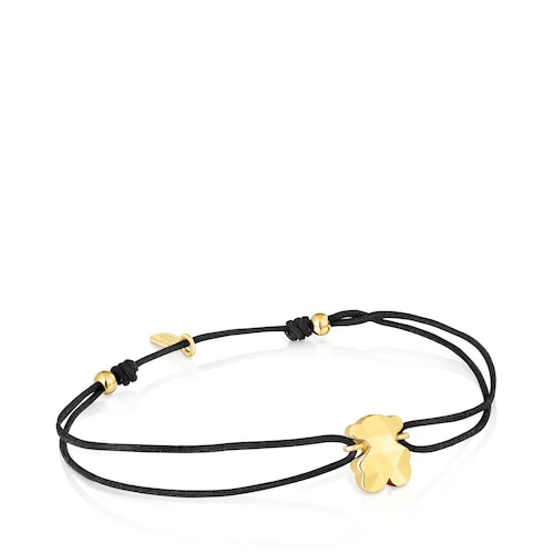 Twotone nylon Bracelet with bear motif Icon Metal