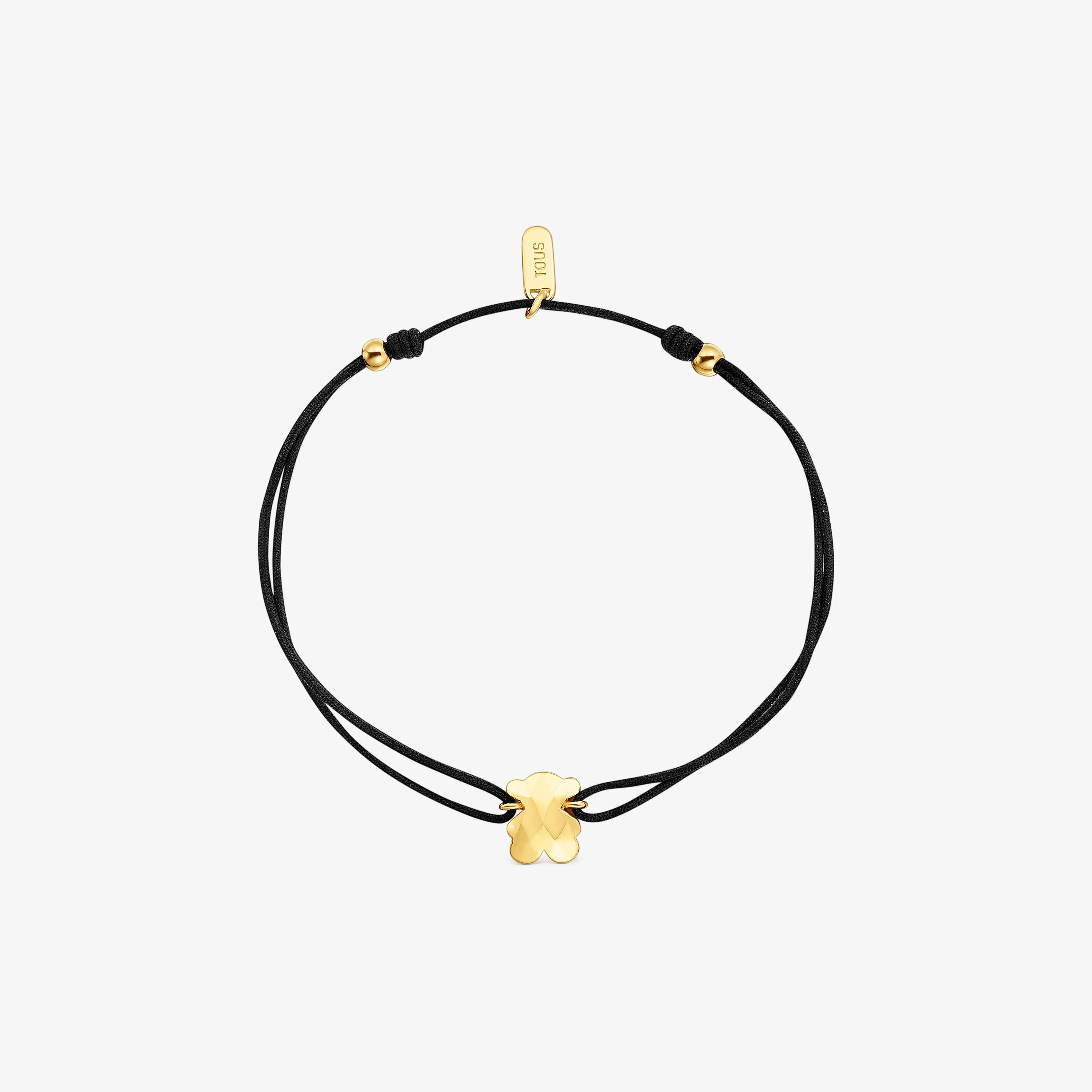 Two-tone nylon Bracelet with bear motif Icon Metal