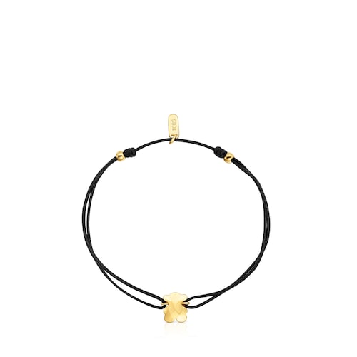 Twotone nylon Bracelet with bear motif Icon Metal