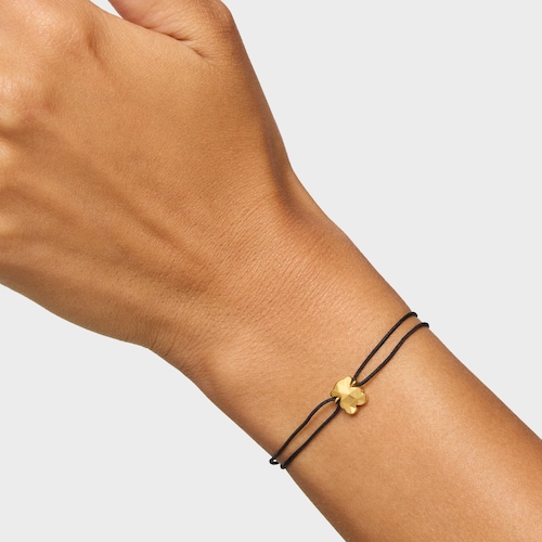 Twotone nylon Bracelet with bear motif Icon Metal