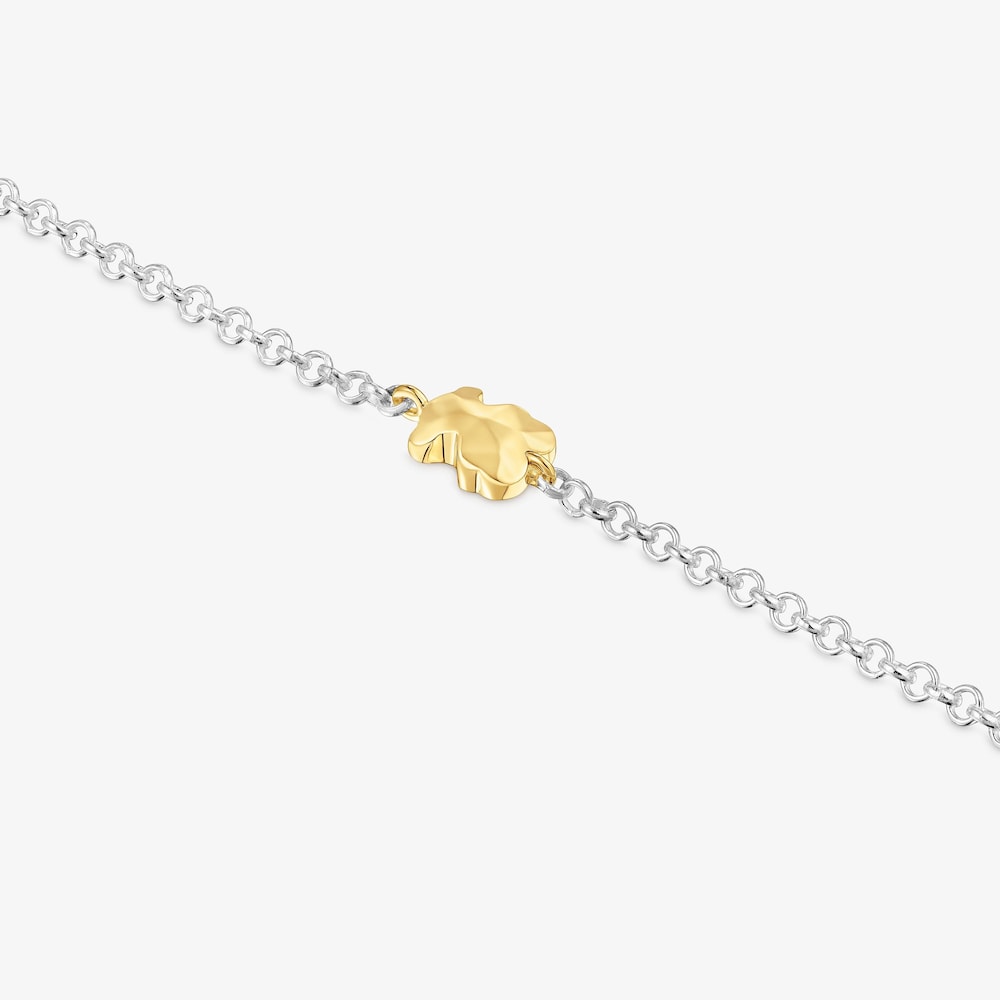 Bransoletka łańcuszkowa dwukolorowa z misiem Icon Metal