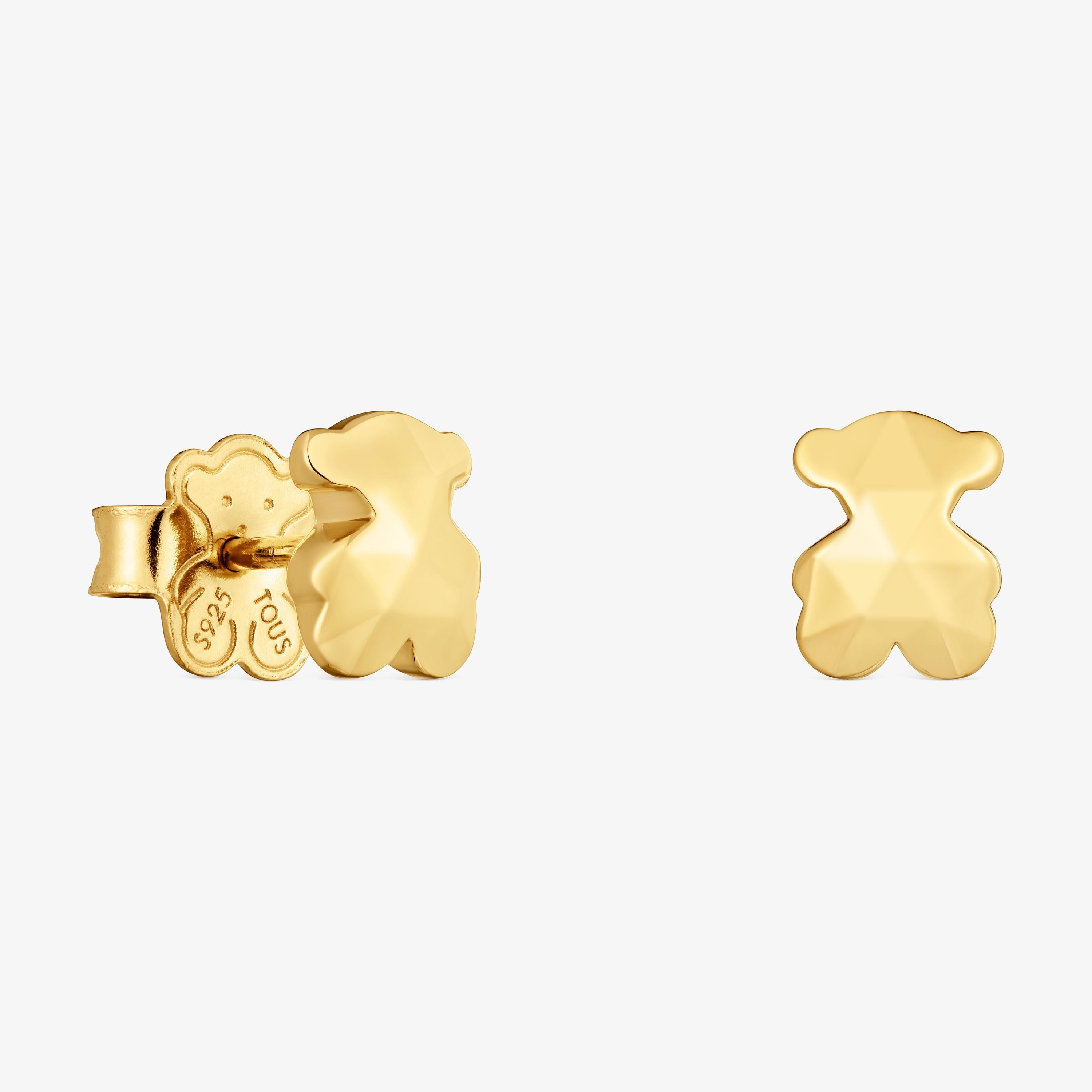 Earrings with bear and 18K gold vermeil Icon Metal