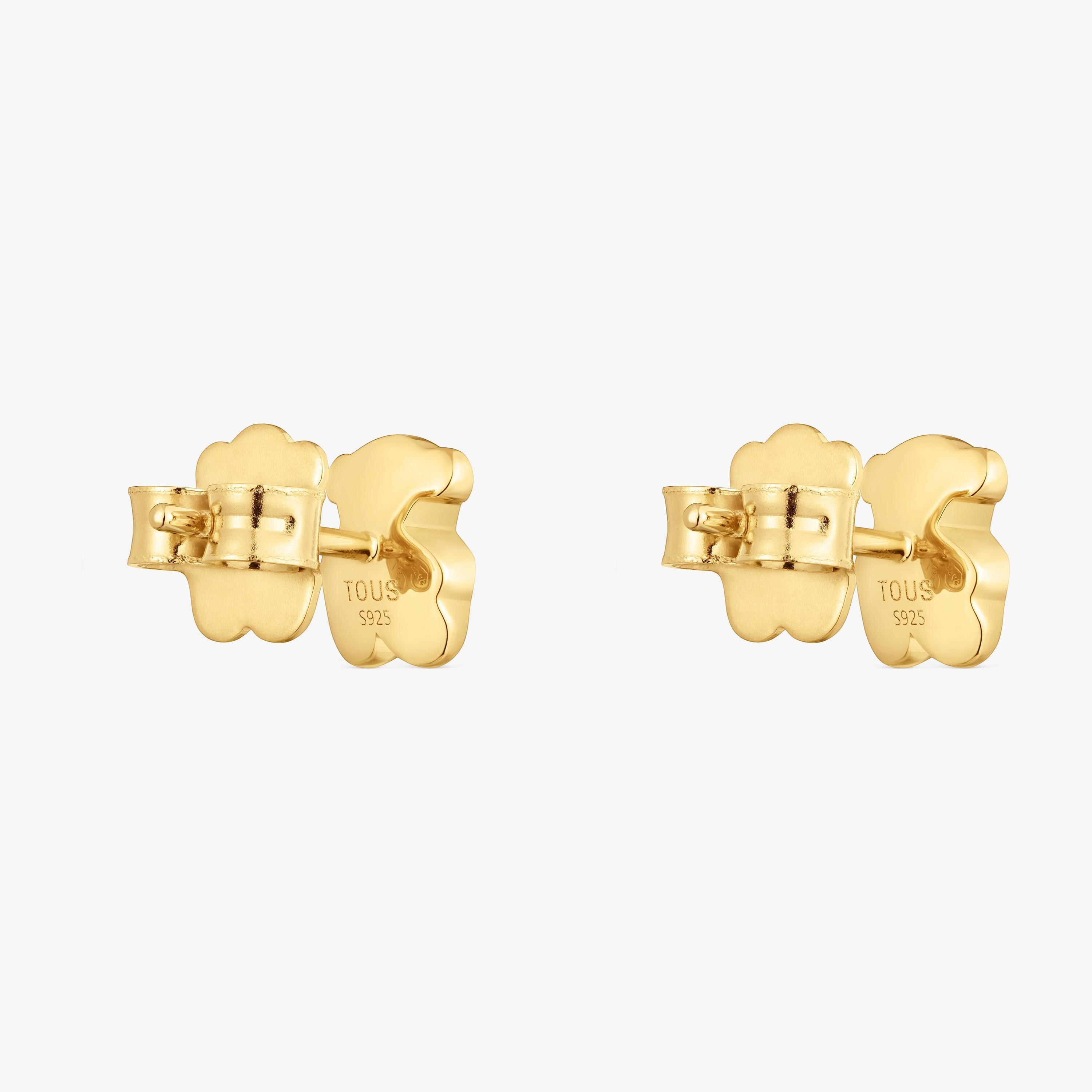 Earrings with bear and 18K gold vermeil Icon Metal