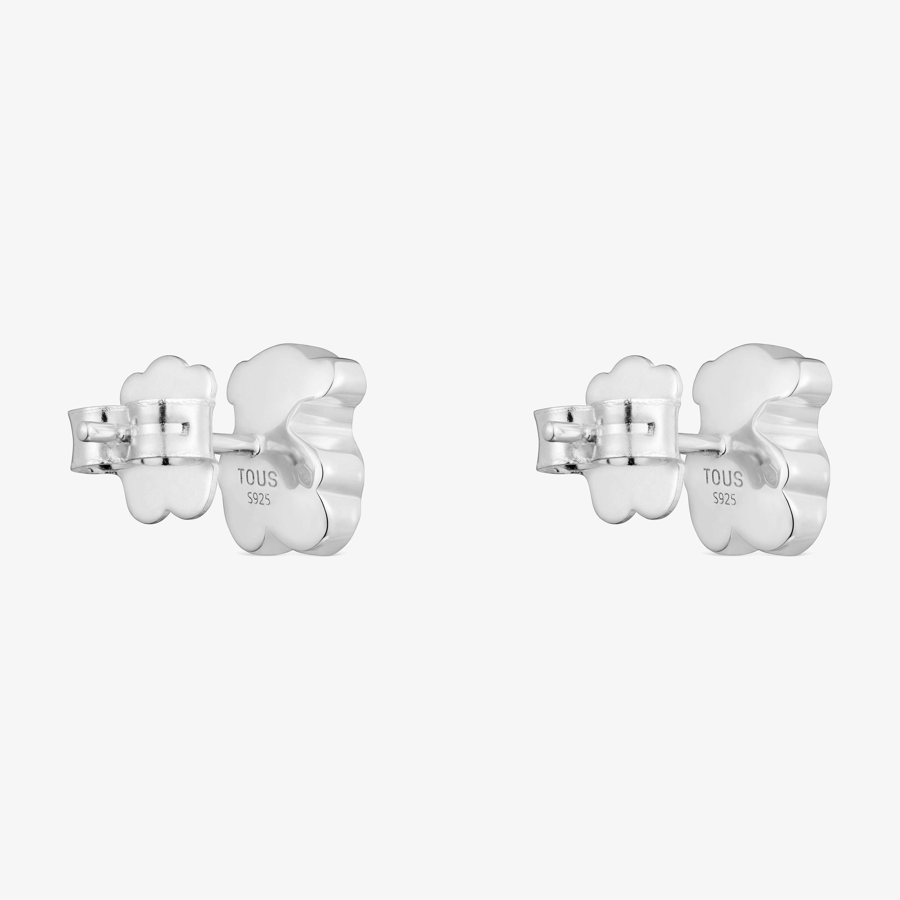 Silver bear Earrings Icon Metal