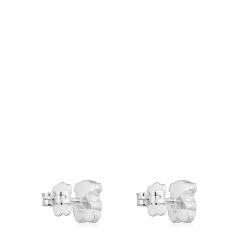 Silver bear Earrings Icon Metal