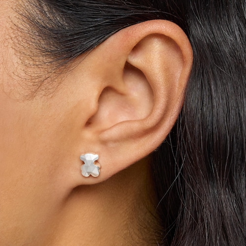 Silver bear Earrings Icon Metal