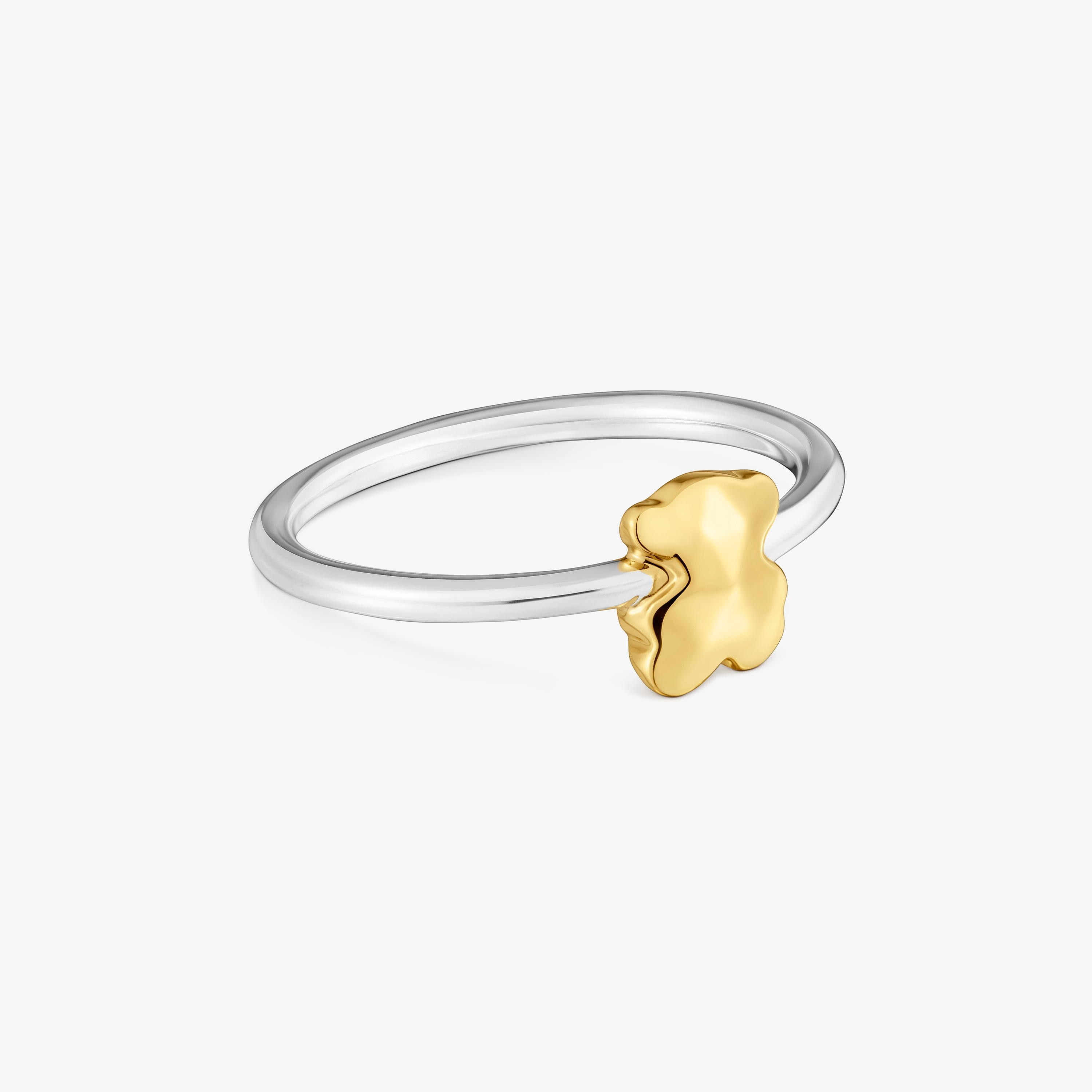 Two-tone Ring with bear Icon Metal