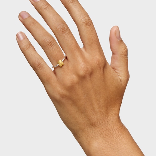 Twotone Ring with bear Icon Metal