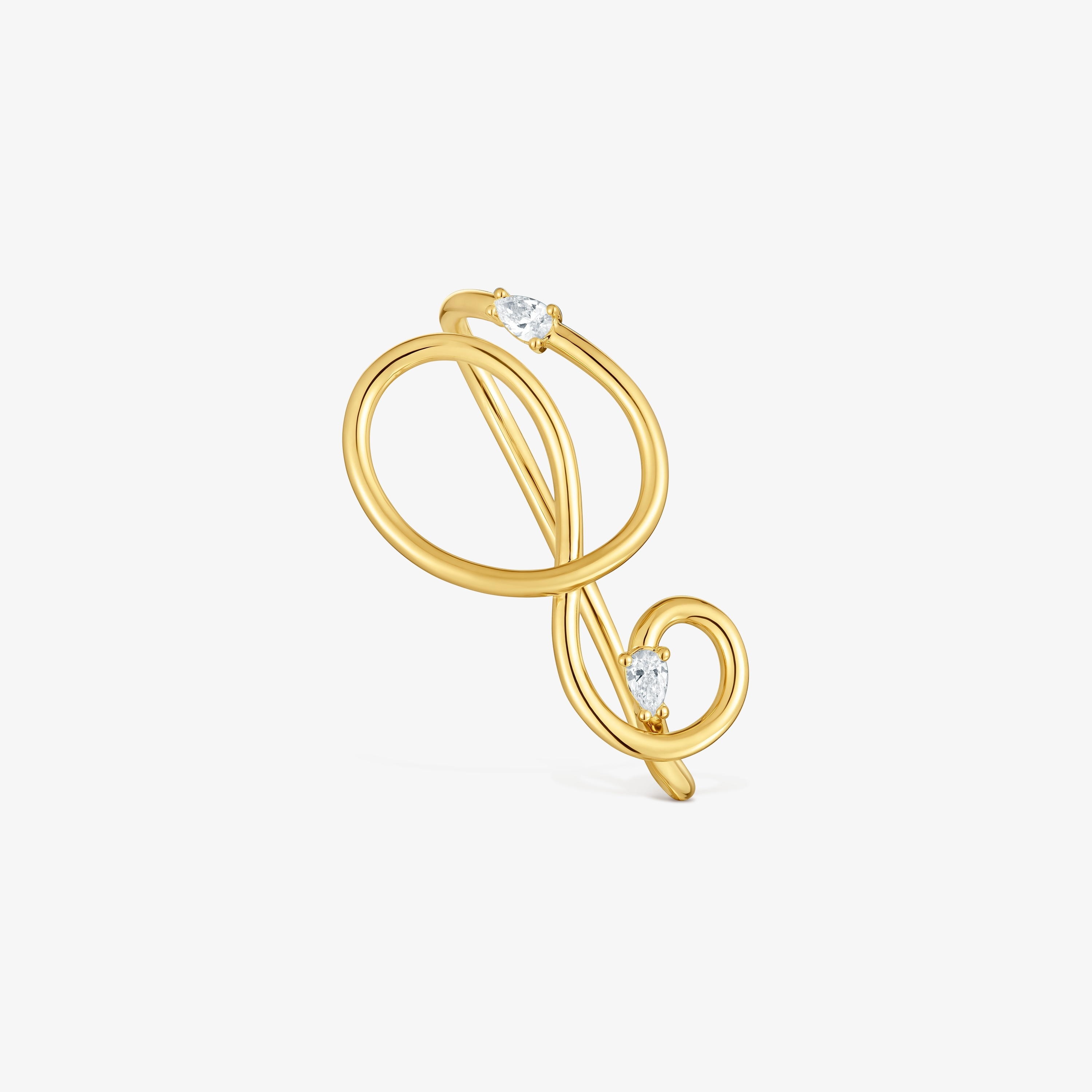 Open Ring with 18K gold vermeil and laboratory-grown diamonds Lio LGD