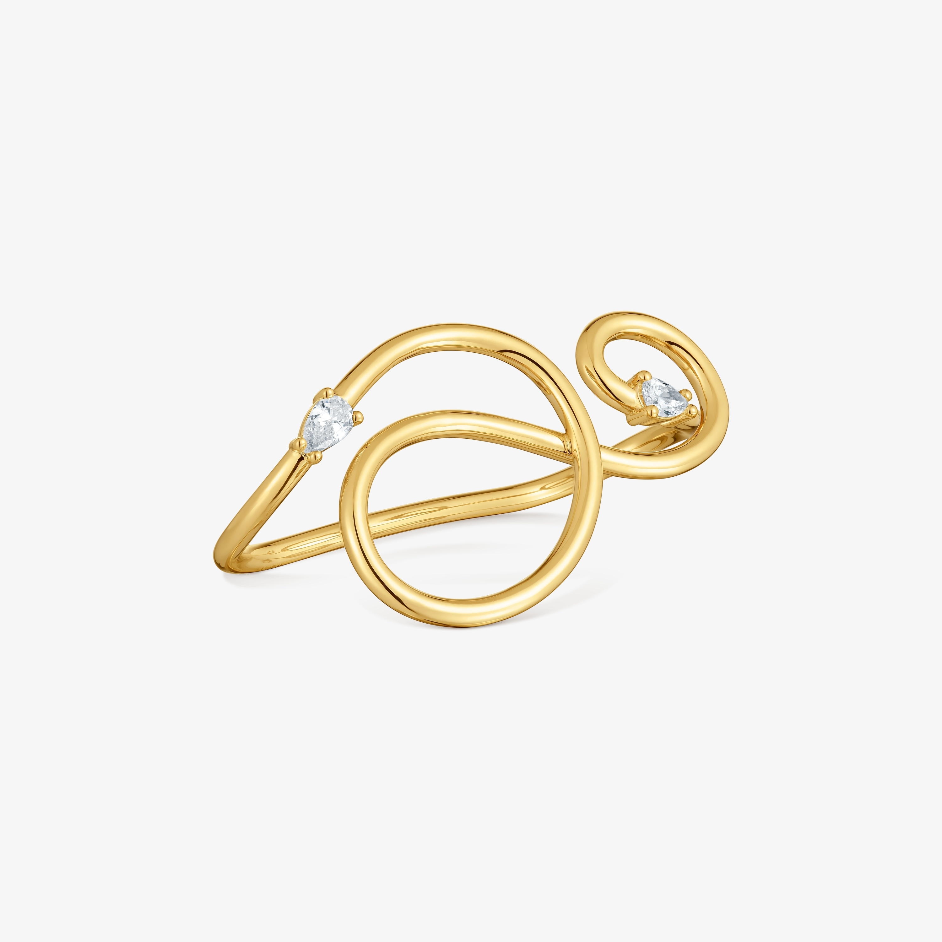 Open Ring with 18K gold vermeil and laboratory-grown diamonds Lio LGD