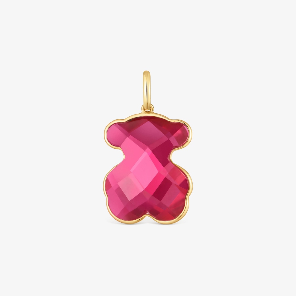 Dije oso de oro y rub&iacute; creado en laboratorio Icon Color LGG