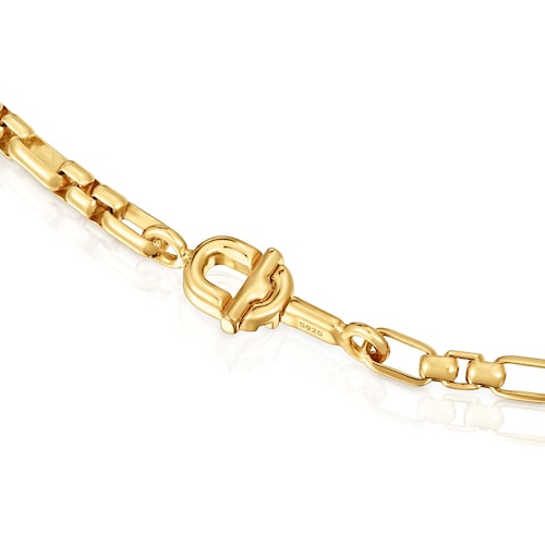Collar cadena cuadrada con baño de oro 18 kt sobre plata TOUS MANIFESTO