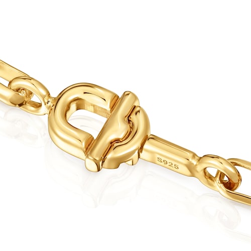 Collar cadena cuadrada con baño de oro 18 kt sobre plata TOUS MANIFESTO