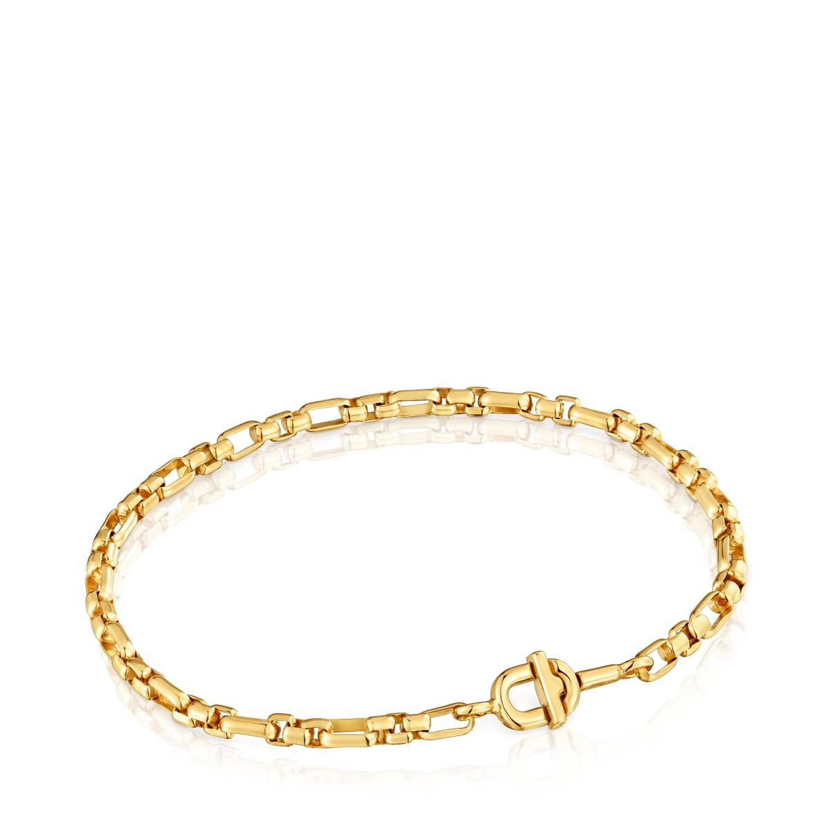 Tous - Pulsera Cadena Cuadrada Con Baño De Oro 18 Kt Sobre Plata Tous Manifesto - Dorado