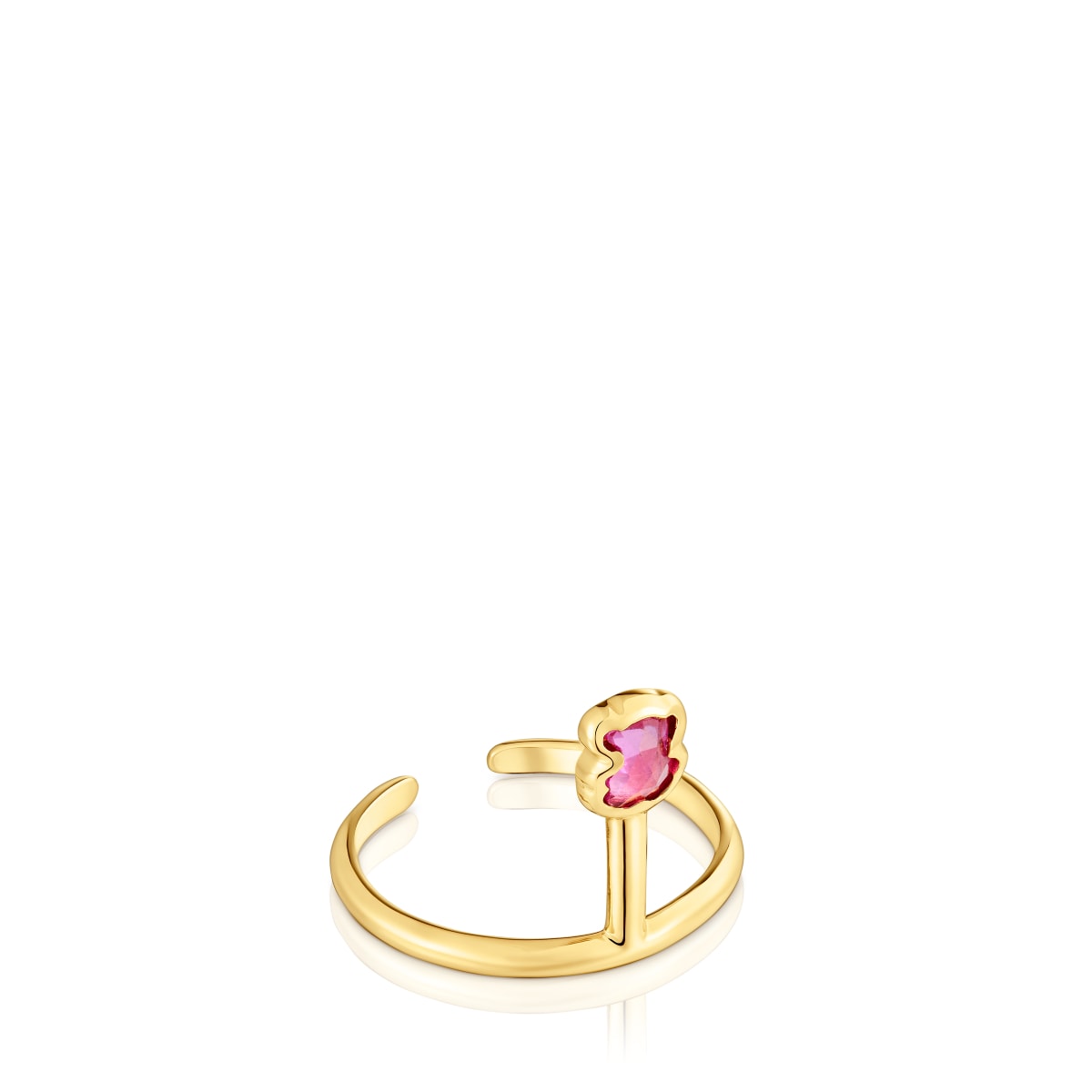 Tous - Claws Ring Con Baño De Oro 18 Kt Sobre Plata Y Rubí Creado En Laboratorio Icon Color Lgg Talla U