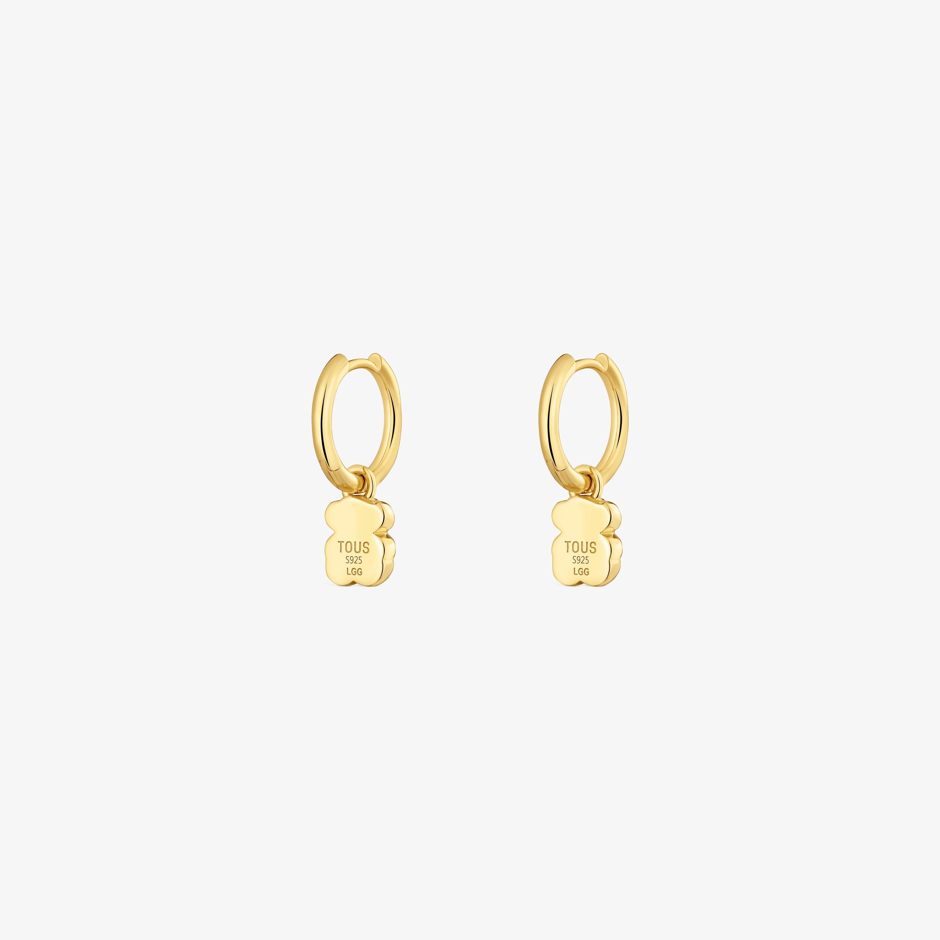 Hoop earrings with 18K gold vermeil and laboratory-grown mint