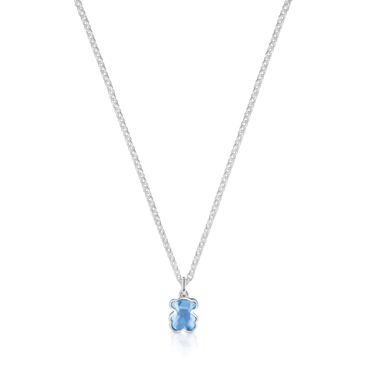 Tous - Collar Corto De Plata Y Espinela Azul Creada En Laboratorio Icon Color Lgg - Plateado