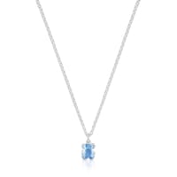 Short silver Necklace with laboratory-grown blue spinel Icon Color LGG