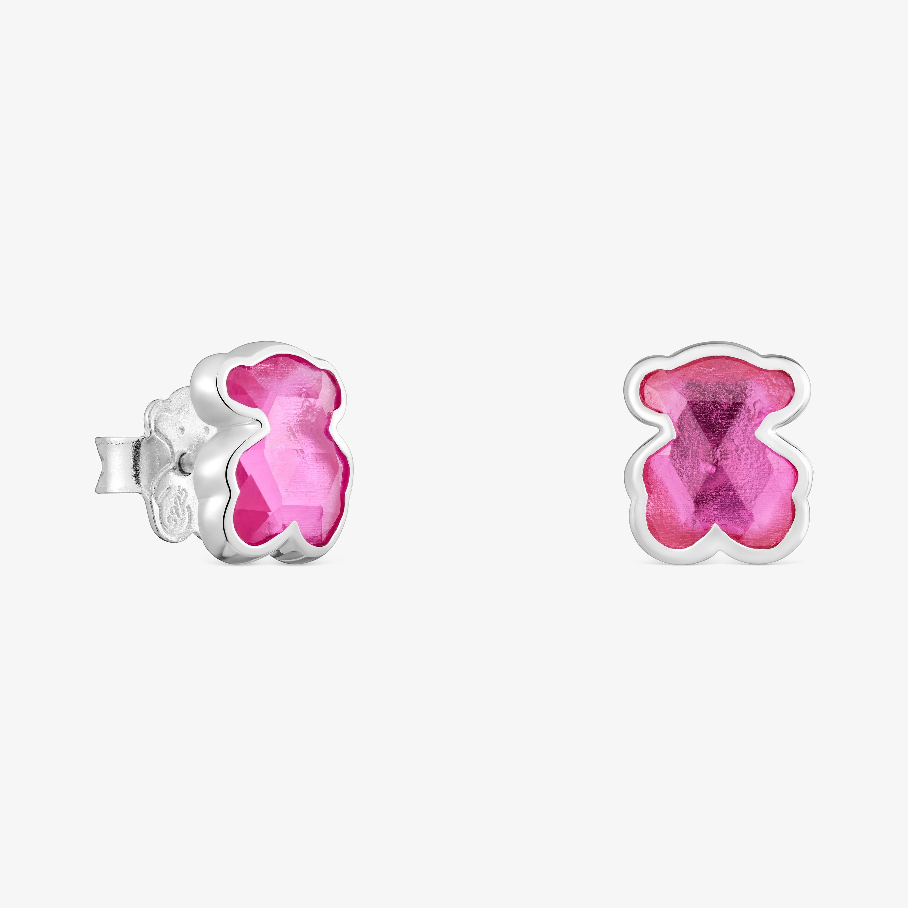 Silver Earrings with laboratory-grown ruby  mm Icon Color LGG