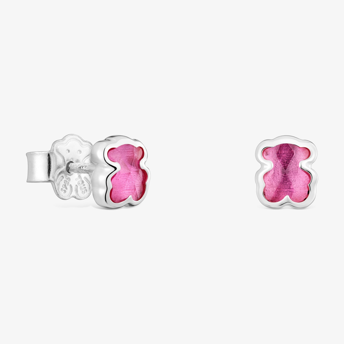 Tous - Pendientes De Plata Y Rubí Creado En Laboratorio 5 Mm Icon Color Lgg - Rosa