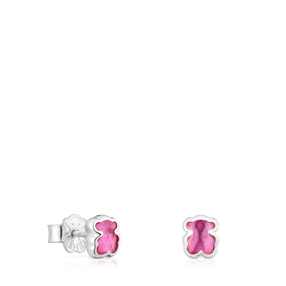 Silver Earrings with laboratory-grown ruby 5 mm Icon Color LGG Silver Earrings with laboratory-grown ruby 5 mm Icon Color LGG