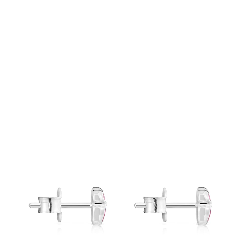 Silver Earrings with laboratory-grown ruby 5 mm Icon Color LGG Silver Earrings with laboratory-grown ruby 5 mm Icon Color LGG