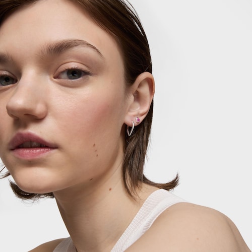Silver Earrings with laboratorygrown ruby 5 mm Icon Color LGG