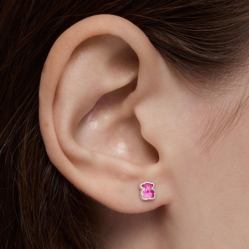 Silver Earrings with laboratory-grown ruby 5 mm Icon Color LGG Silver Earrings with laboratory-grown ruby 5 mm Icon Color LGG