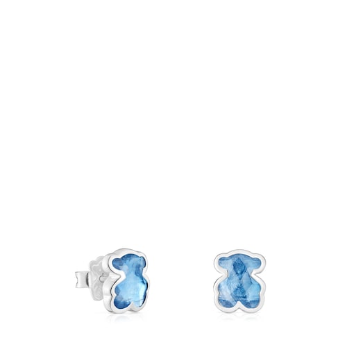 Silver Earrings with laboratorygrown blue spinel Icon Color LGG