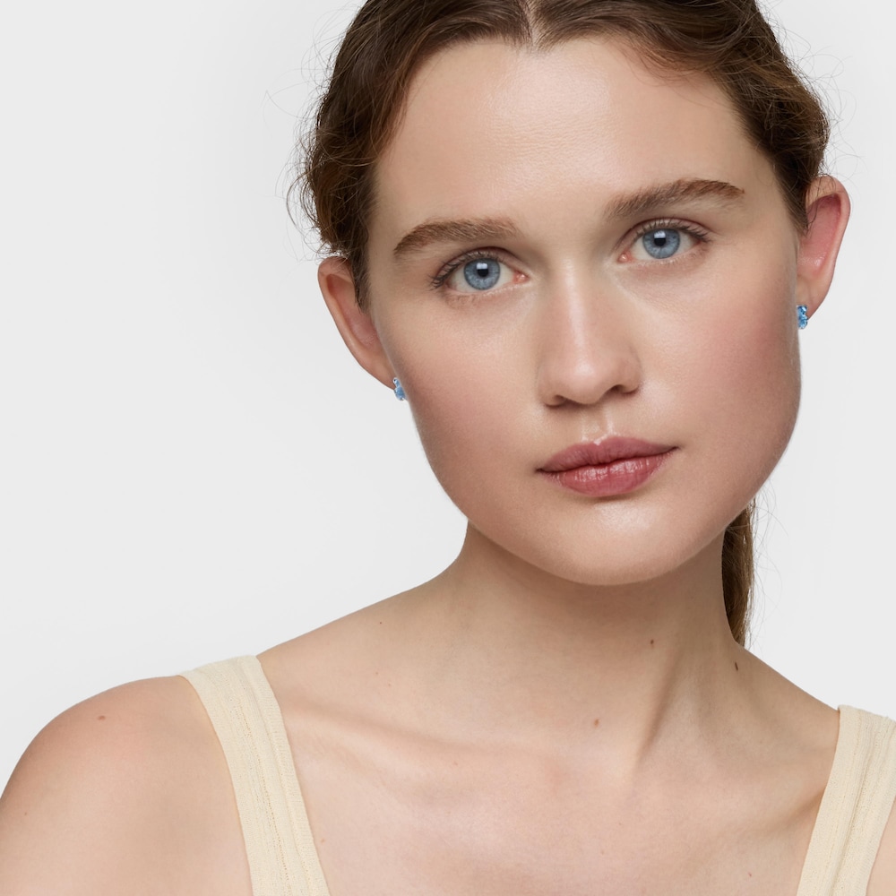 Aretes de plata y espinela azul creada en laboratorio Icon Color LGG