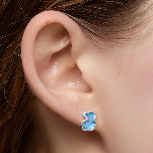 Silver Earrings with laboratorygrown blue spinel Icon Color LGG