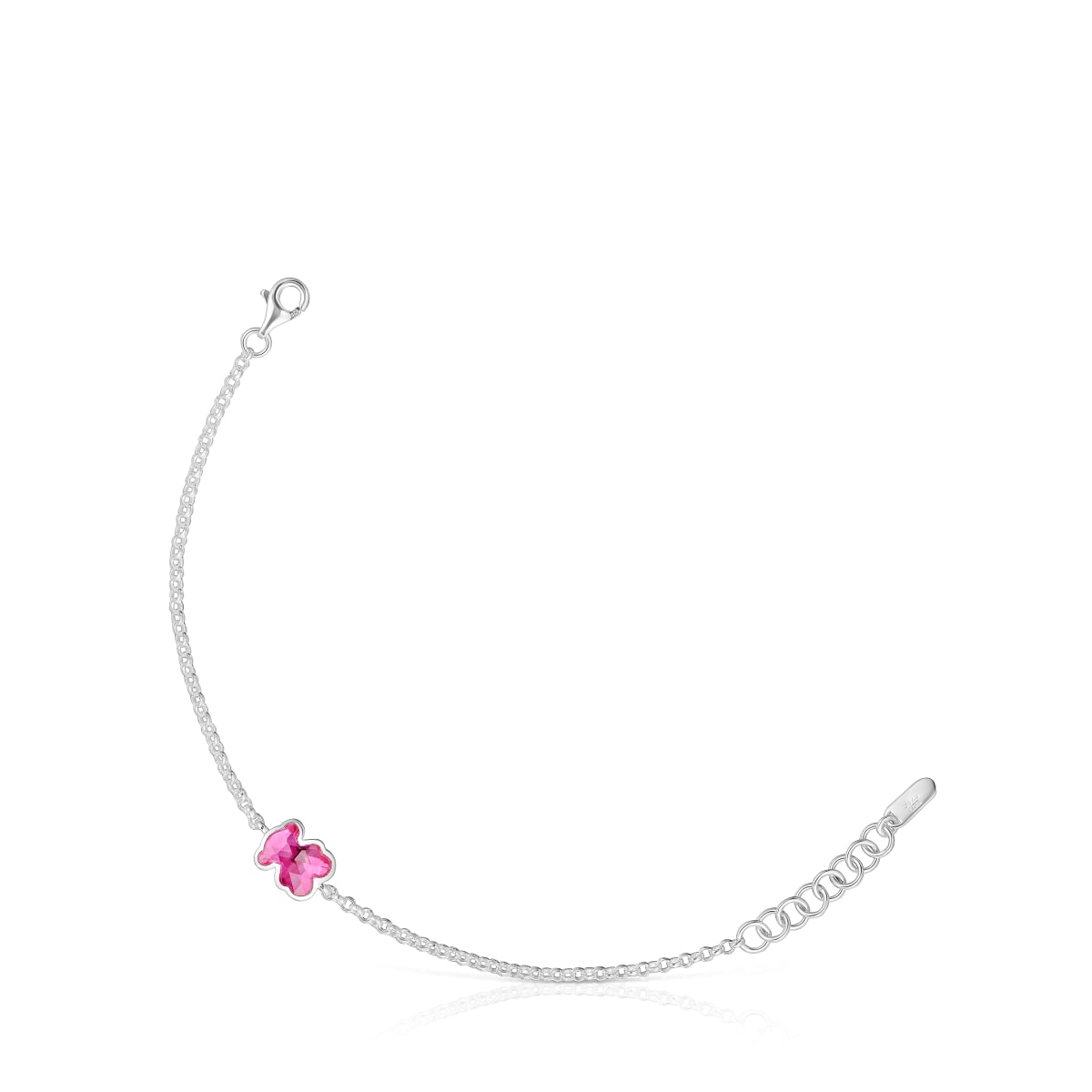 Tous - Pulsera Cadena De Plata Y Rubí Creado En Laboratorio Icon Color Lgg - Plateado